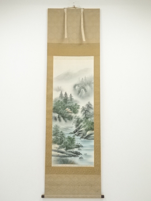JAPANESE HANGING SCROLL / HAND PAINTED / LANDSCAPE